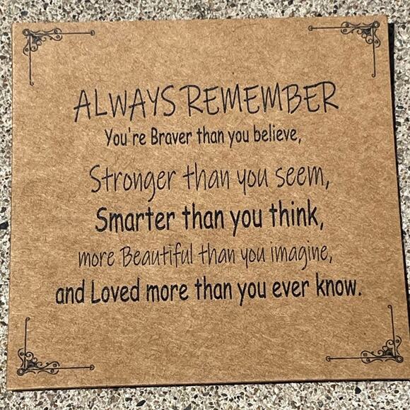 Stone Bracelet New Always Remember Positive Affirmation Stretches - Picture 2 of 2